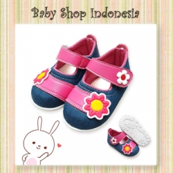 large S961 Sepatu Anak Bunyi Citcit Flowers Pink